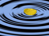 Aspen Leaf Landing on Water Photographic Print by Fred Luhman