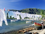 Drying Laundry on the Beach, St. Lucia Photographic Print by Angelo Cavalli