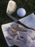Golf Ball, Club, Golf Glove, and Score Card Photographic Print by Eric Kamp