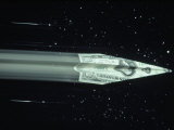 Money Rocket in Space Photographic Print by Michael Long