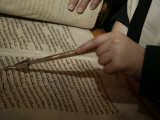 Boy Reading from Torah at Bar Mitzvah Photographie par Bill Keefrey