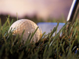 Golf Ball in Ruff with Iron in Background Photographic Print by Ellen Kamp