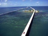 Aerial of 7 Mile Bridge, Pigeon Cay, Florida Keys Photographic Print by Timothy O'Keefe