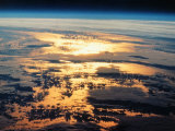 View of Sunset from Space Shuttle Photographic Print by David Bases