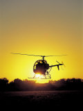 Helicopter with Sun Setting Photographic Print by Amy And Chuck Wiley/wales