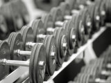 Free Weights in Rack Photographic Print by Bob Winsett