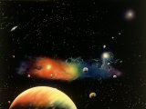 C-14-X Space illustration of stars and planets Photographie par Ron Russell