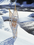 Snowshoes in Snow by River, Alaska Photographic Print by Mike Robinson