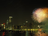 Fireworks and Chicago Skyline in the Evening, IL Photographie par Peter Schulz