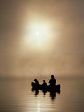 Silhouette of Father and Son Fishing Photographic Print by Bob Winsett