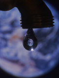 Image of Earth in Drop of Water Photographic Print by Tomas del Amo
