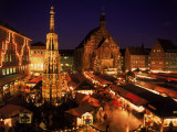 Christmas Fair at Night, Nurnberg, Germany Fotografie-Druck von David Ball