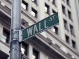 Wall Street Sign, Financial District, NYC, NY Fotografie-Druck von Michael Evans