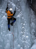Man Ice Climbing at Ouray Ice Park, CO Photographic Print by Cheyenne Rouse