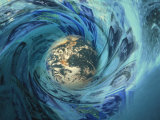Earth Caught Up in Wave of International Currency Photographic Print by Carol & Mike Werner