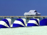 Clearwater Beach, Florida, Sun Huts Photographic Print by John Coletti