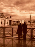 Couple at St. Peter's Sq, Vatican, Rome, Italy Photographic Print by John Coletti