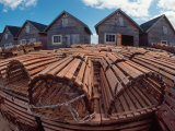 Fishing Huts & Lobster Pots, Pei, Canada Photographic Print by Pat Canova