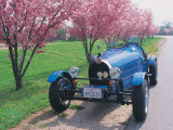 Bugatti Racecar and Cherry Blossoms Photographic Print by Claire Rydell