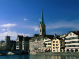 River Limmat, Zurich, Switzerland Photographic Print by Walter Bibikow