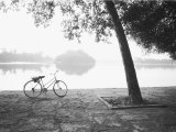 Bicycle and Bay Mau Lake Lenin Park Photographic Print by Walter Bibikow