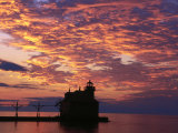 Sturgeon Bay Canal Pier Lighthouse, WI Photographic Print by Ken Wardius
