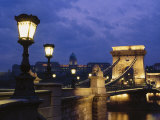 Chain Bridge at Night, Hungary Photographic Print