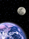 Earth and the moon Lámina fotográfica por David Davis Earth and the moon Lámina fotográfica por David Davis
