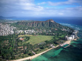 Waikiki Beach, Diamond Head, Hawaï Photographie par Tomas del Amo