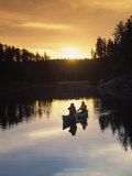 People Canoeing, Basswood Lake, Boundary Waters Photographic Print by Wiley & Wales 