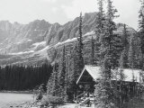 Cabin and Mts at Lake O'Hara Photographic Print by Claire Rydell