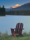Chair by a River and Mountain Photographic Print by Kevin Law