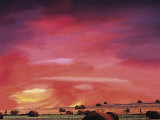 Hay Bales and Sunset, Wood County, TX Photographic Print by Ray Hendley