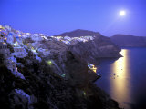 Moonrise on Santorini, Greece Photographic Print by Kevin Beebe