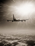 Airplane Flying Through Clouds Photographie par Peter Walton