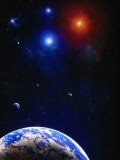 Illustration of Earth and a Planet Photographie par Ron Russell