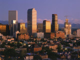 Denver, Colorado, Skyline at Sunset, Photographic Print
