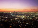 Sunrise Over Los Angeles Cityscape, CA Photographic Print by Jim Corwin