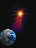 Image de la Terre et d'une étoile qui brille Photographie par Ron Russell