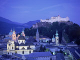 Evening View of Salzburg, Austria Photographic Print by Walter Bibikow