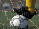Goalie with Foot on a Soccer Ball Lámina fotográfica por Fogstock Llc Goalie with Foot on a Soccer Ball Lámina fotográfica por Fogstock Llc
