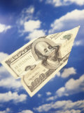 Paper Plane Made from Hundred Dollar Bill Photographic Print by Terry Why