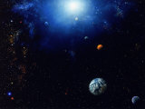 Illustration of Space and Planets Lámina fotográfica por Ron Russell Illustration of Space and Planets Lámina fotográfica por Ron Russell