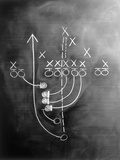 Football Play on Chalkboard Fotografie-Druck von Howard Sokol