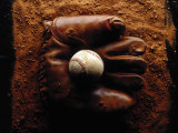 Baseball in Antique Glove Photographic Print by John T. Wong