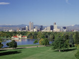 Skyline and Rocky Mts, Denver, Colorado Photographic Print by Jeff Greenberg
