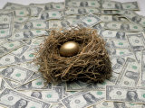 Golden egg surrounded by dollars bills Lámina fotográfica Golden egg surrounded by dollars bills Lámina fotográfica