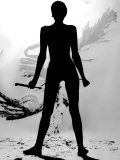 Silhouette of Nude Woman Painting Abstract Canvas Lámina fotográfica por Tomas del Amo
