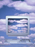 Computer Floating Among Clouds Displaying Clouds Photographic Print by Henryk T. Kaiser