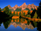Teton Range in Autumn, Grand Teton National Park, WY Photographie par Russell Burden